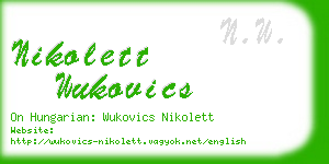 nikolett wukovics business card